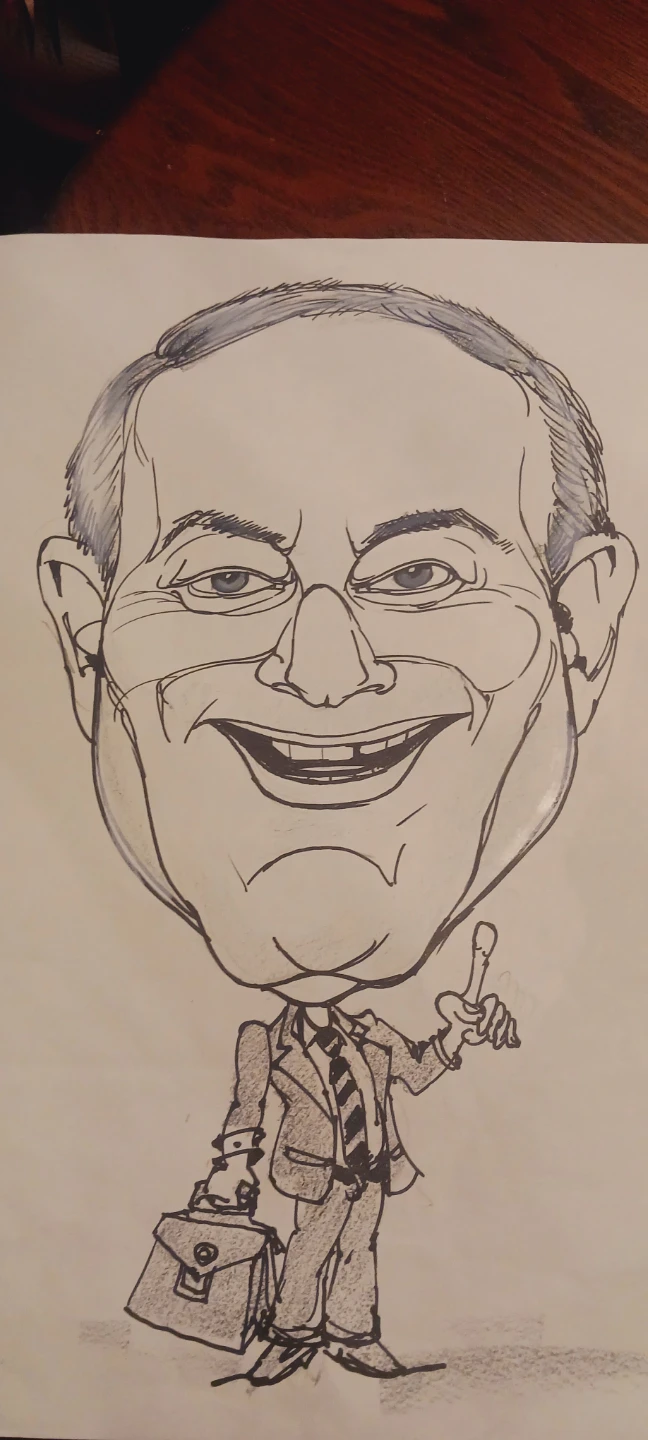 Authentic Artwork Caricature of a Businessman