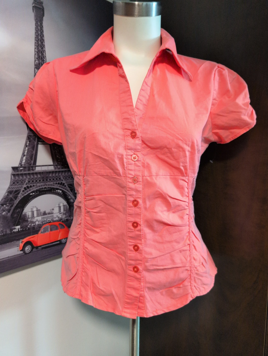 Effigi Inc. Women's Coral Button-Up Shirt