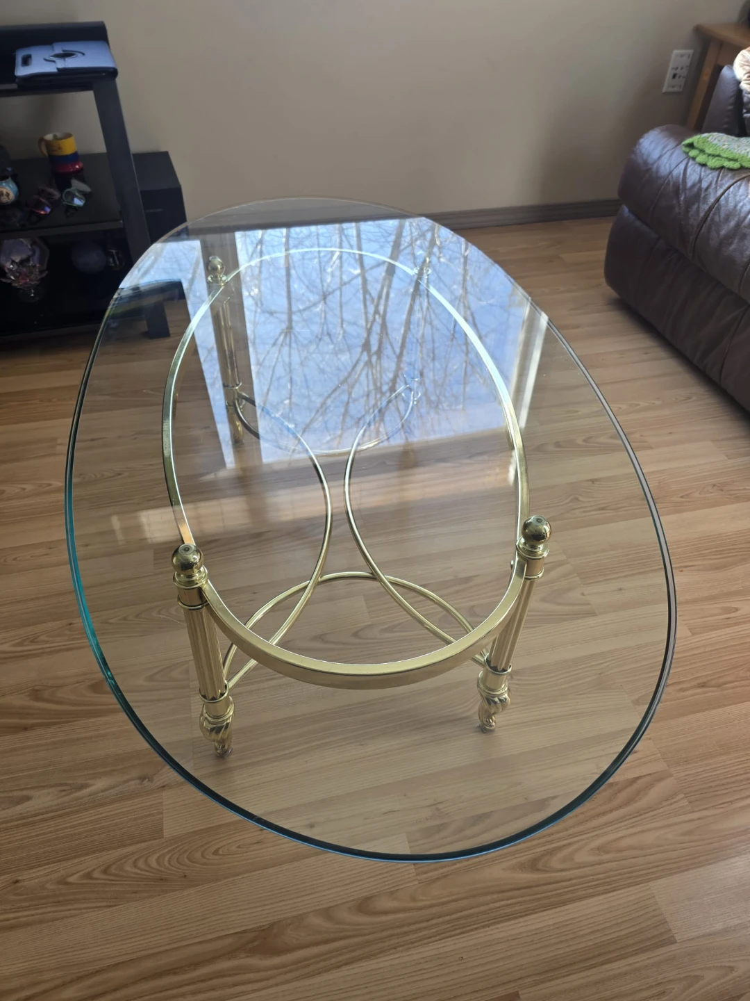 Oval Glass Coffee Table