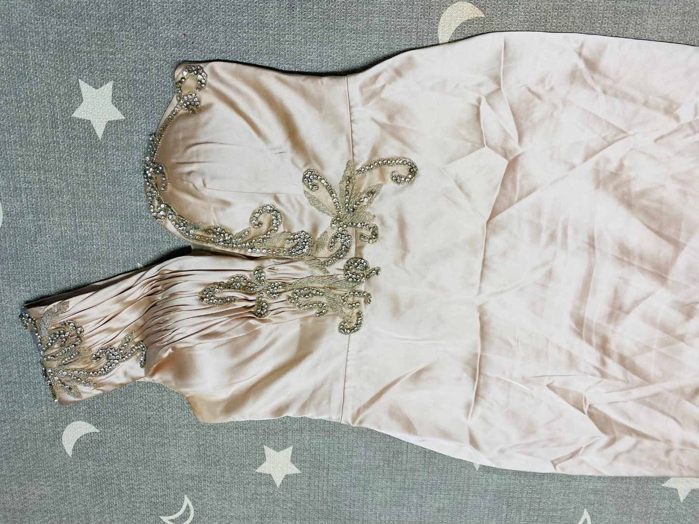 Elegant Beaded Satin Dress - photo 3