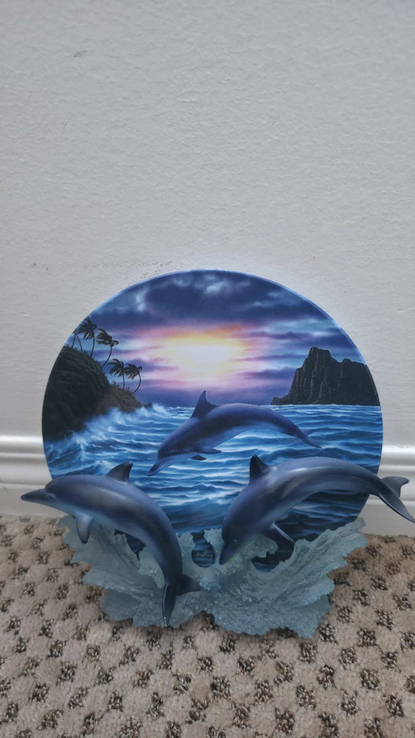 Dolphin Sunset Scene Display Piece
