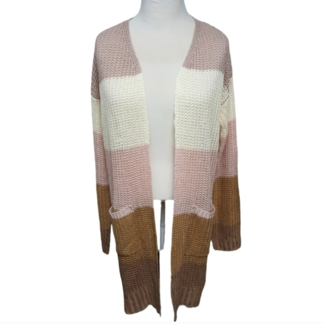 Striped Loose Knit Cardigan Cover