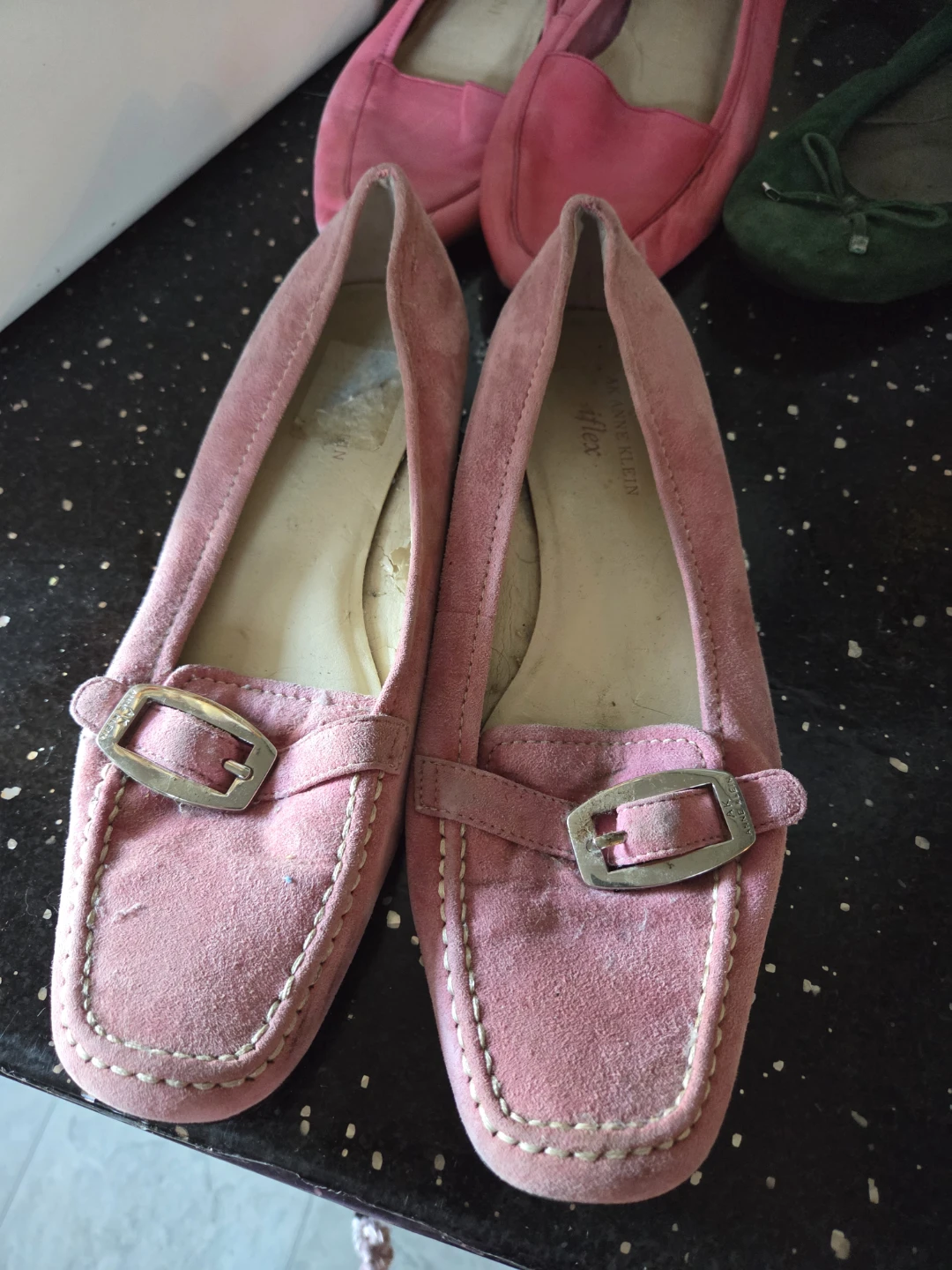 Anne Klein Pink Suede Loafers
