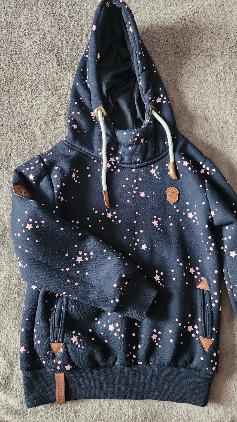 Girls Navy Star Print Hoodie size 5- 6