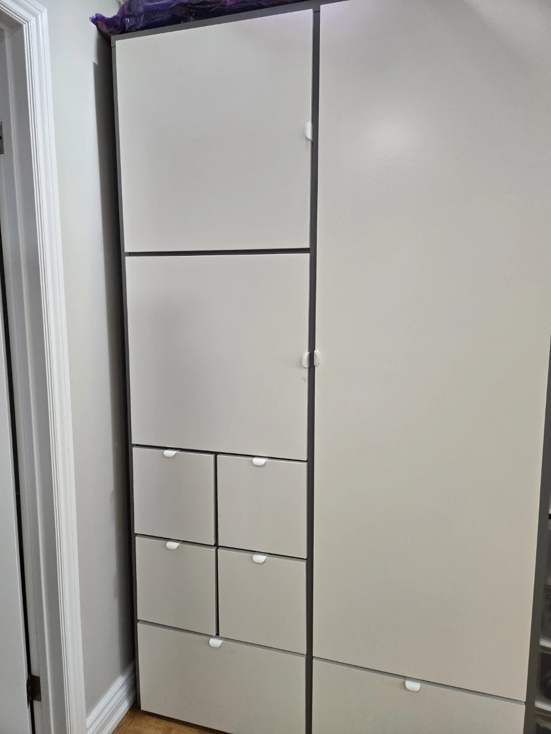 VISTHUS Wardrobe, gray/white, 122x59x216 cm - photo 2