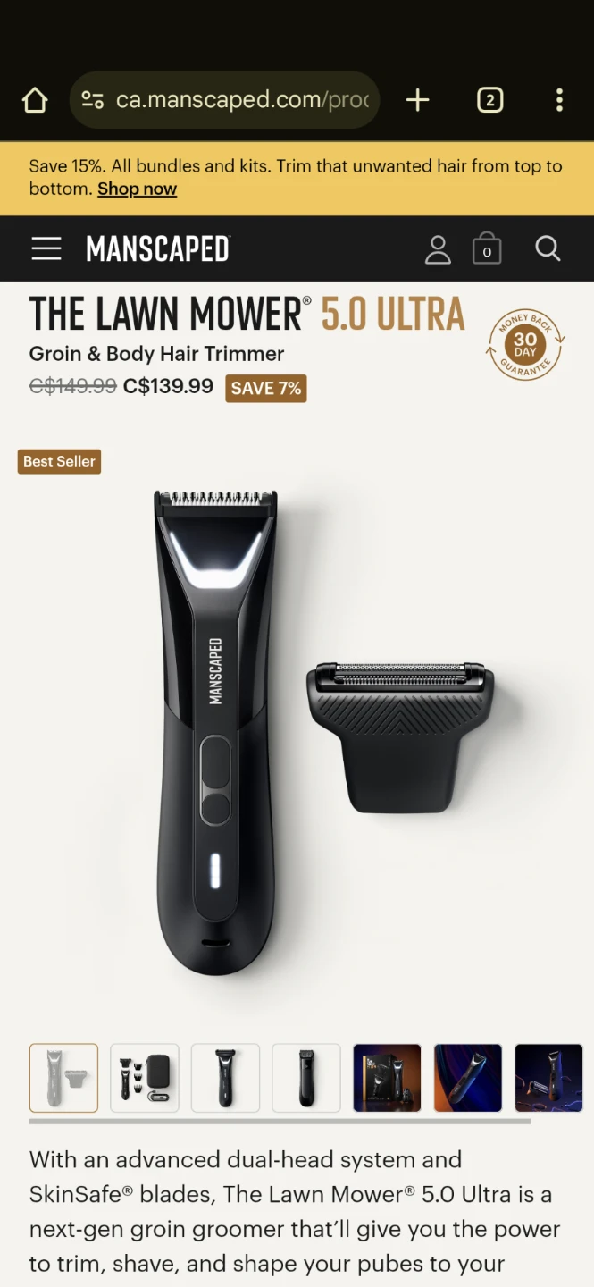 MANSCAPED The Lawn Mower 5.0 Ultra Groin & Body Hair Trimmer - photo 4