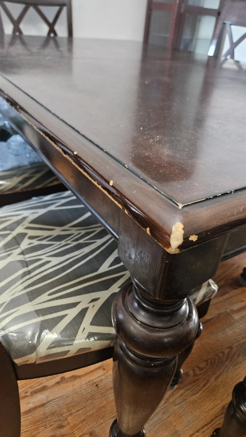 Dark Wood Dining Table and Chairs Set - photo 4