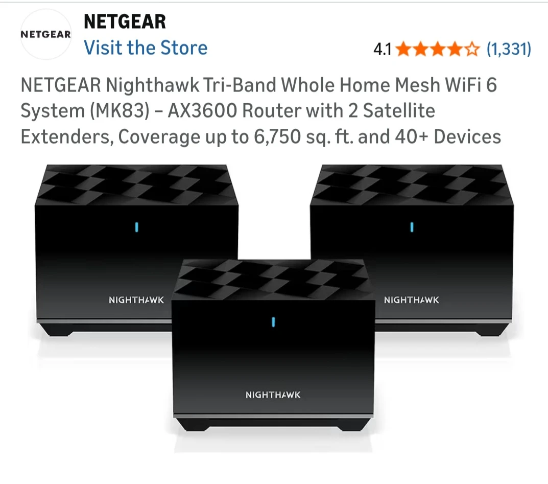 NETGEAR Nighthawk AX3600 Tri-Band Mesh WiFi 6 System - photo 3