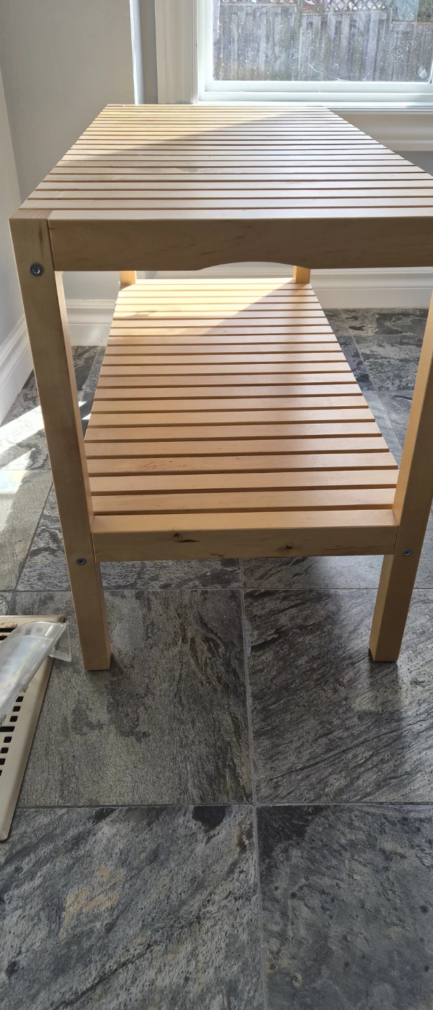 Wooden Slatted Shelf Unit / Bench - photo 3