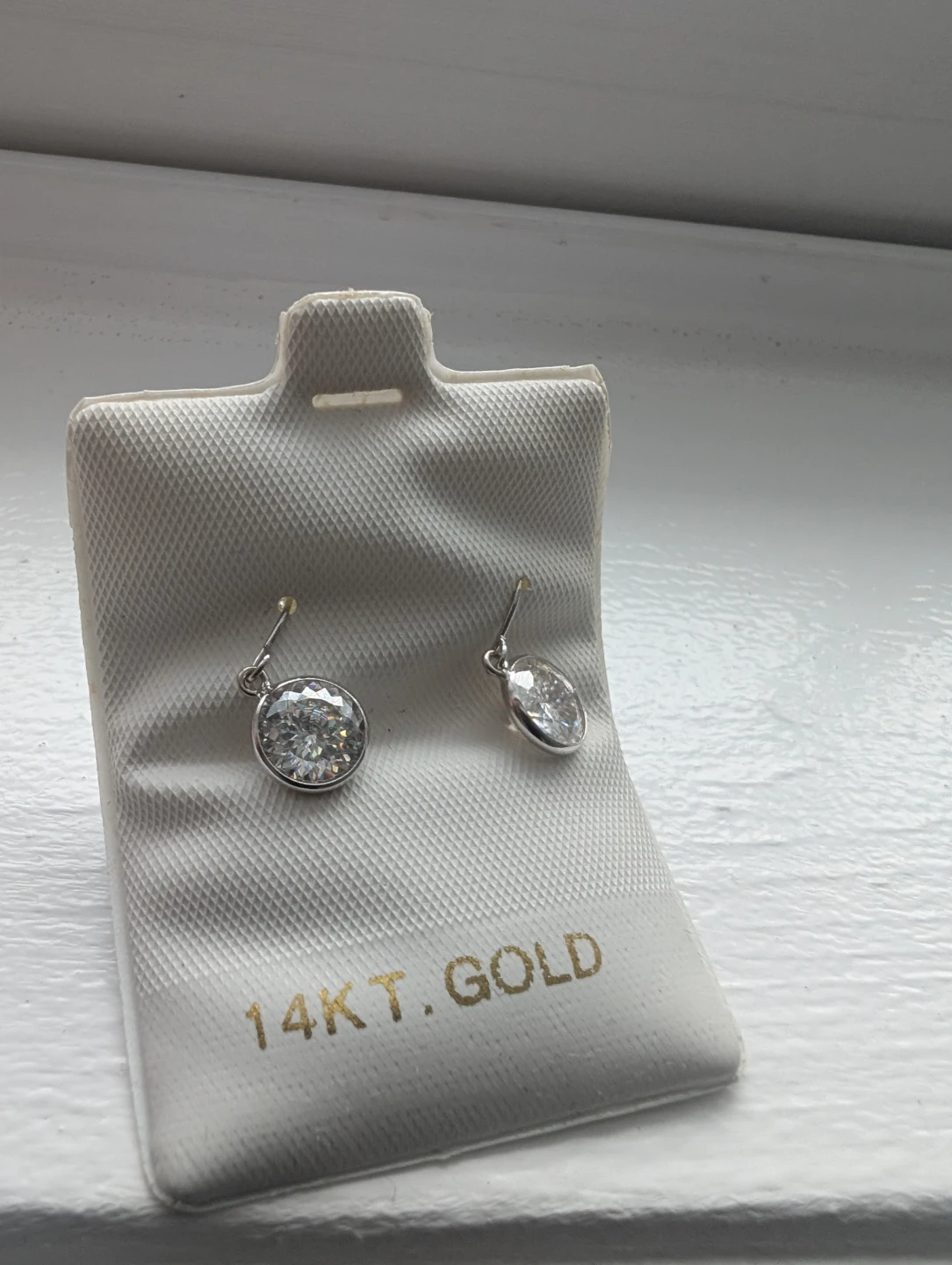 Brand New 14K White Gold Moissanite Earrings For Sale