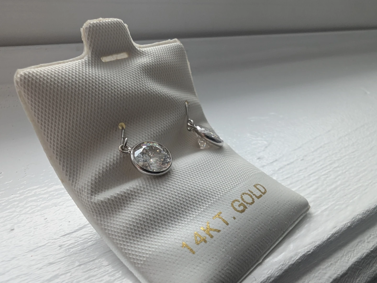 Brand New 14K White Gold Moissanite Earrings For Sale - photo 2
