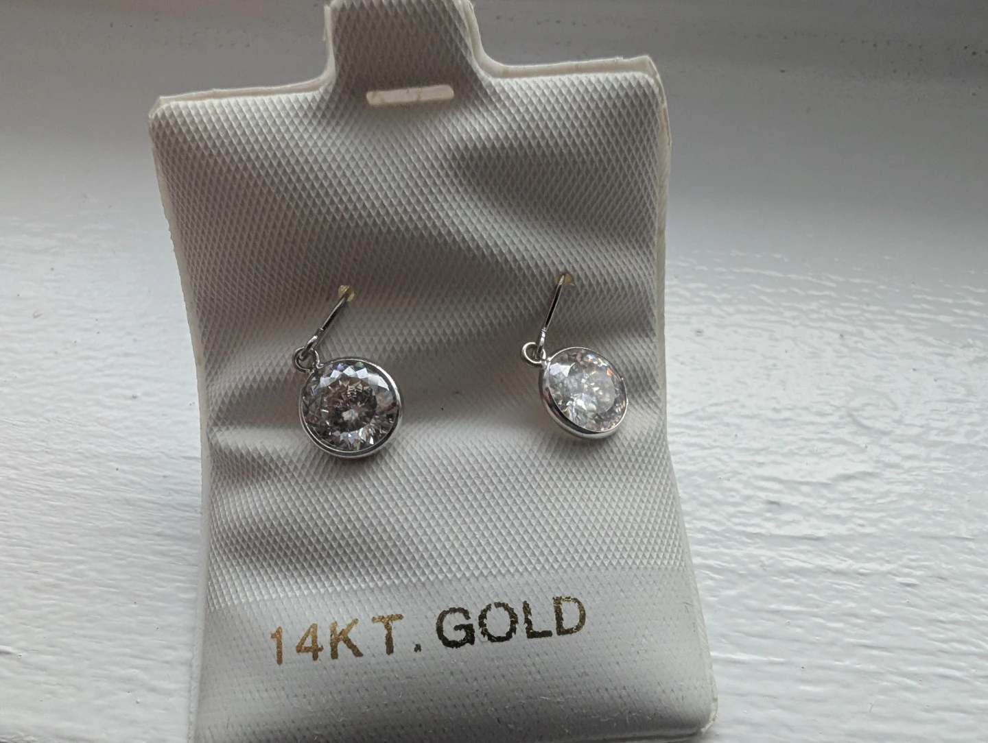 Brand New 14K White Gold Moissanite Earrings For Sale - photo 3