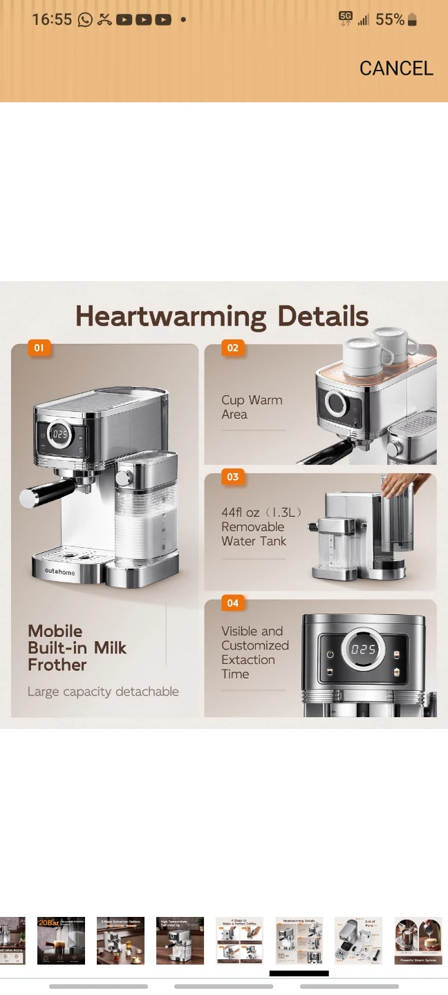NEW in Box - Espresso Machine 20 bar with Automatic Milk Frother
