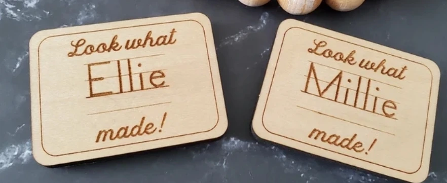 Magnets Wooden 'Look What I Made!' Name Display Plaque