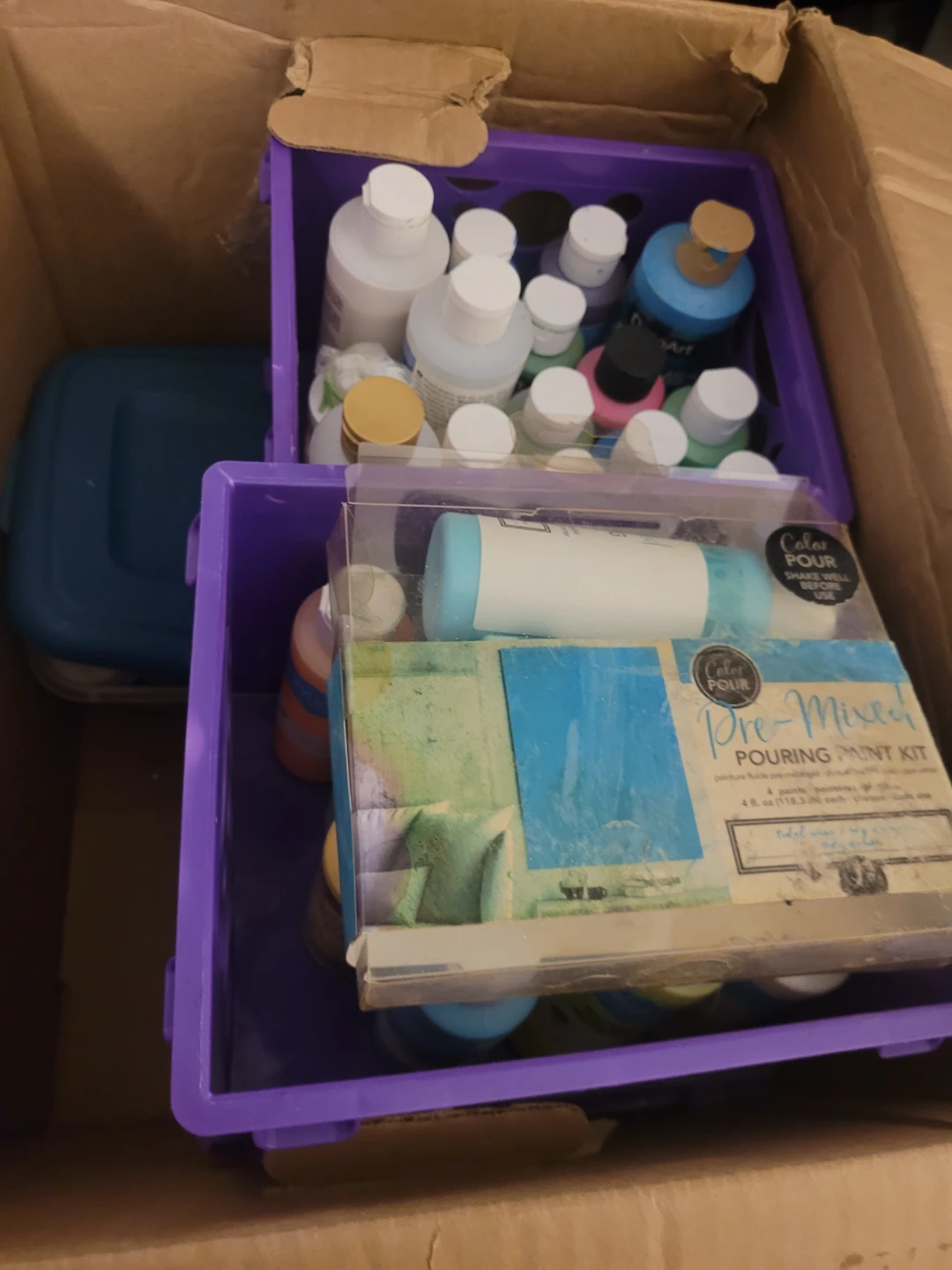 Assorted Craft Paints and Glitters