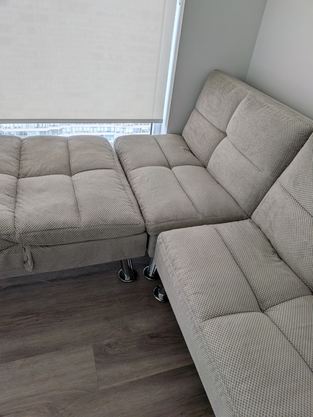 Light Grey Sectional Sofa with Chaise - photo 2
