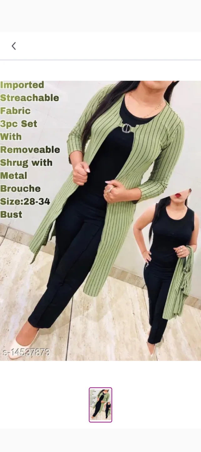 3pc Set with Removable Shrug and Metal Brooch