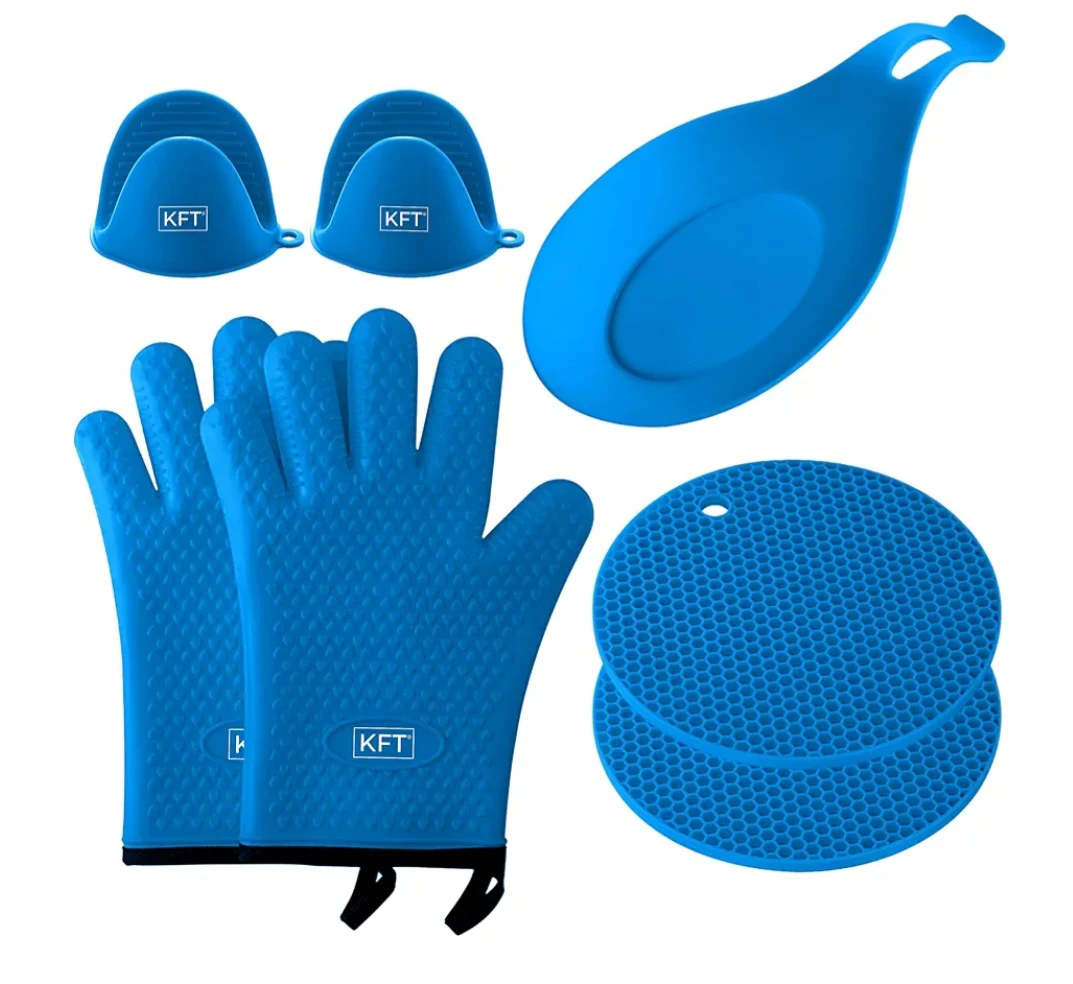 KFT 7 Piece Blue Silicone Kitchen Essentials Set