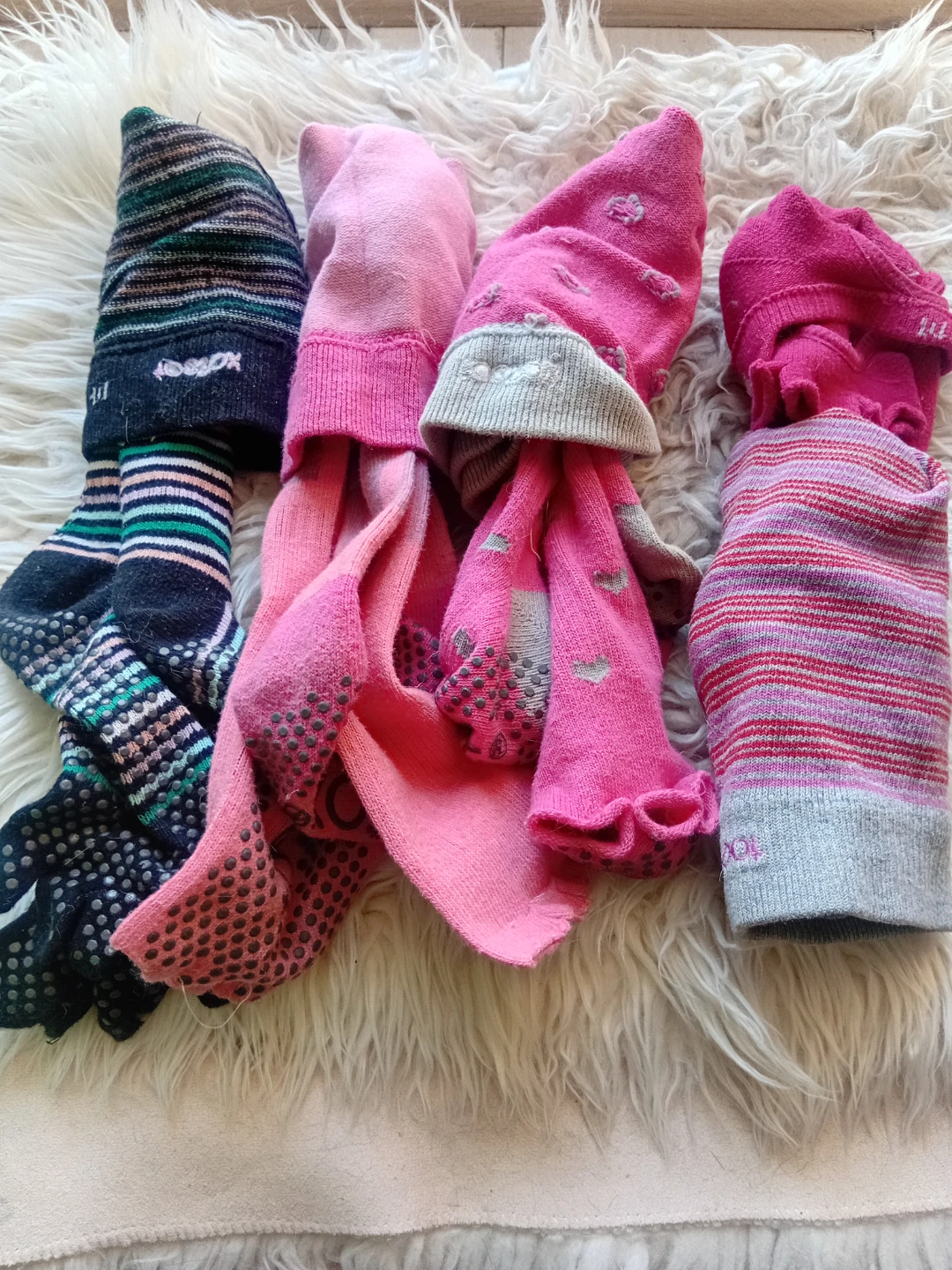 Girls' Socks with Grippers - Assorted Colors