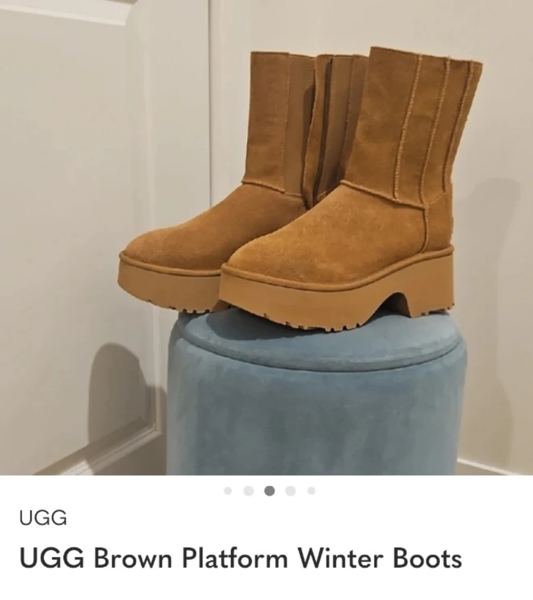UGG Brown Platform Winter Boots Size 10