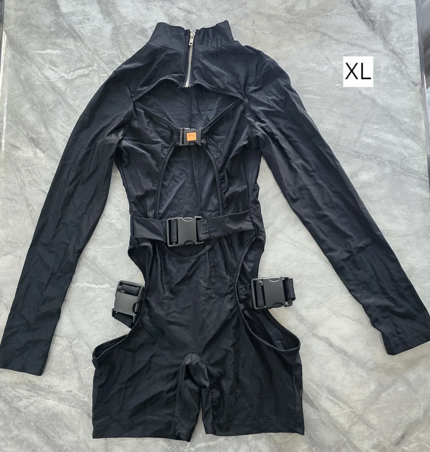 XL-Women's Bodycon Buckle High Neck - photo 2