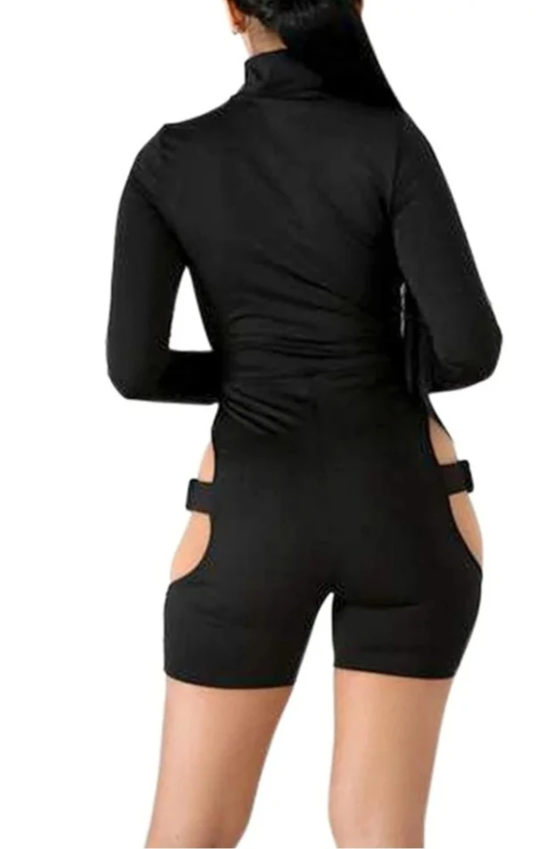 XL-Women's Bodycon Buckle High Neck - photo 3