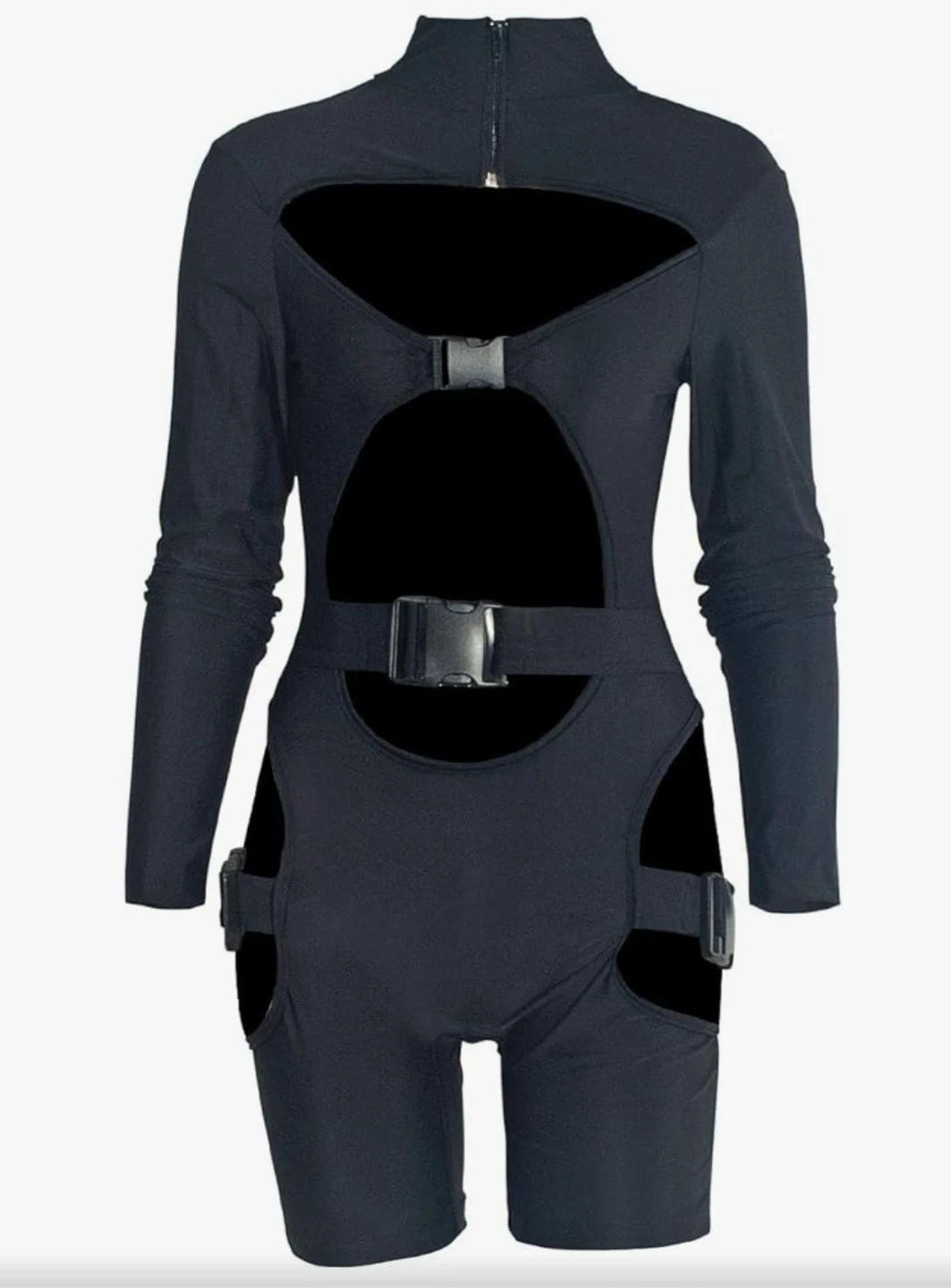 XL-Women's Bodycon Buckle High Neck - photo 5
