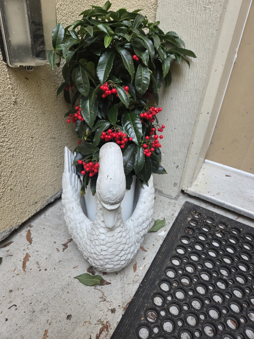 Anthropologie White Swan Planter