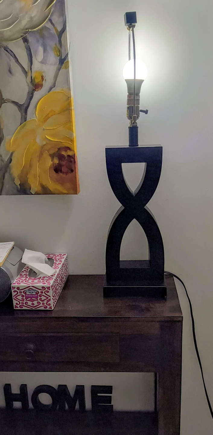 Black Hourglass Table Lamp (no shade) - photo 2