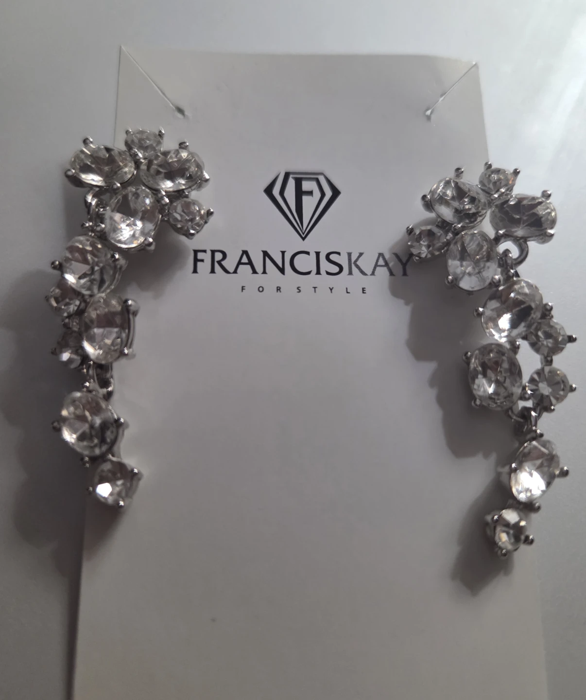 FRANCIS KAY "FOR STYLE" Crystal Cluster Drop Earrings