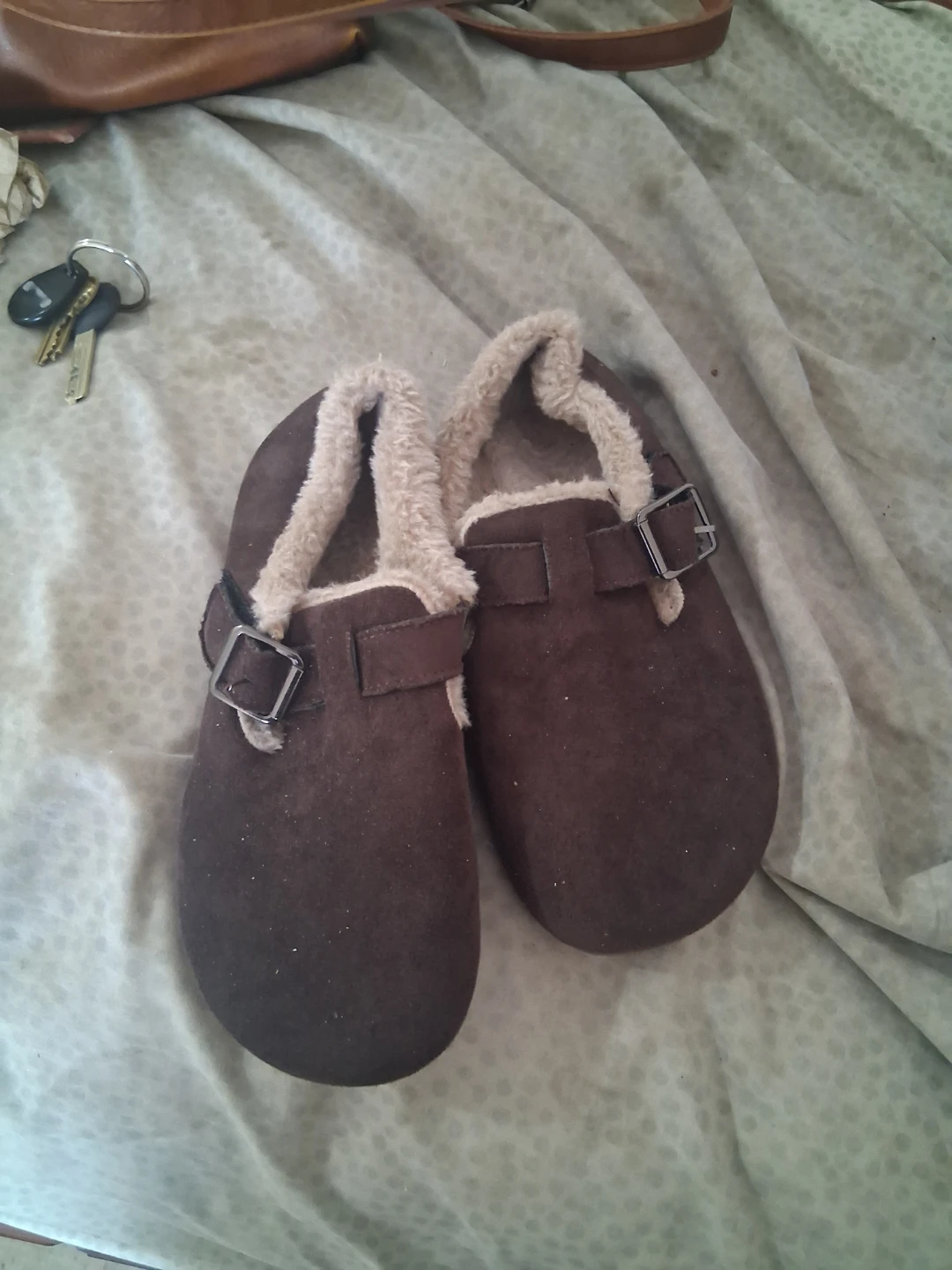 Brown Shearling Clogs - Size 5