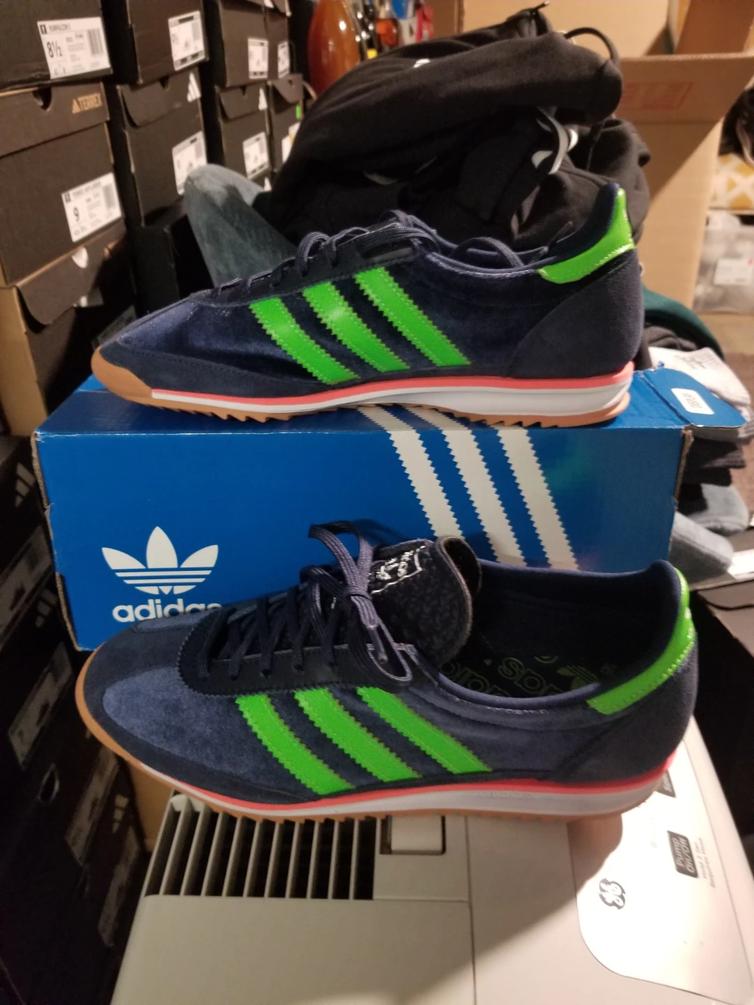 Adidas Navy Blue & Green Low Top Sneakers