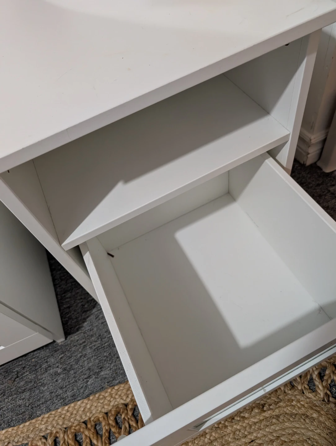 White Bedside Tables with Drawer - Set of 2 - photo 3