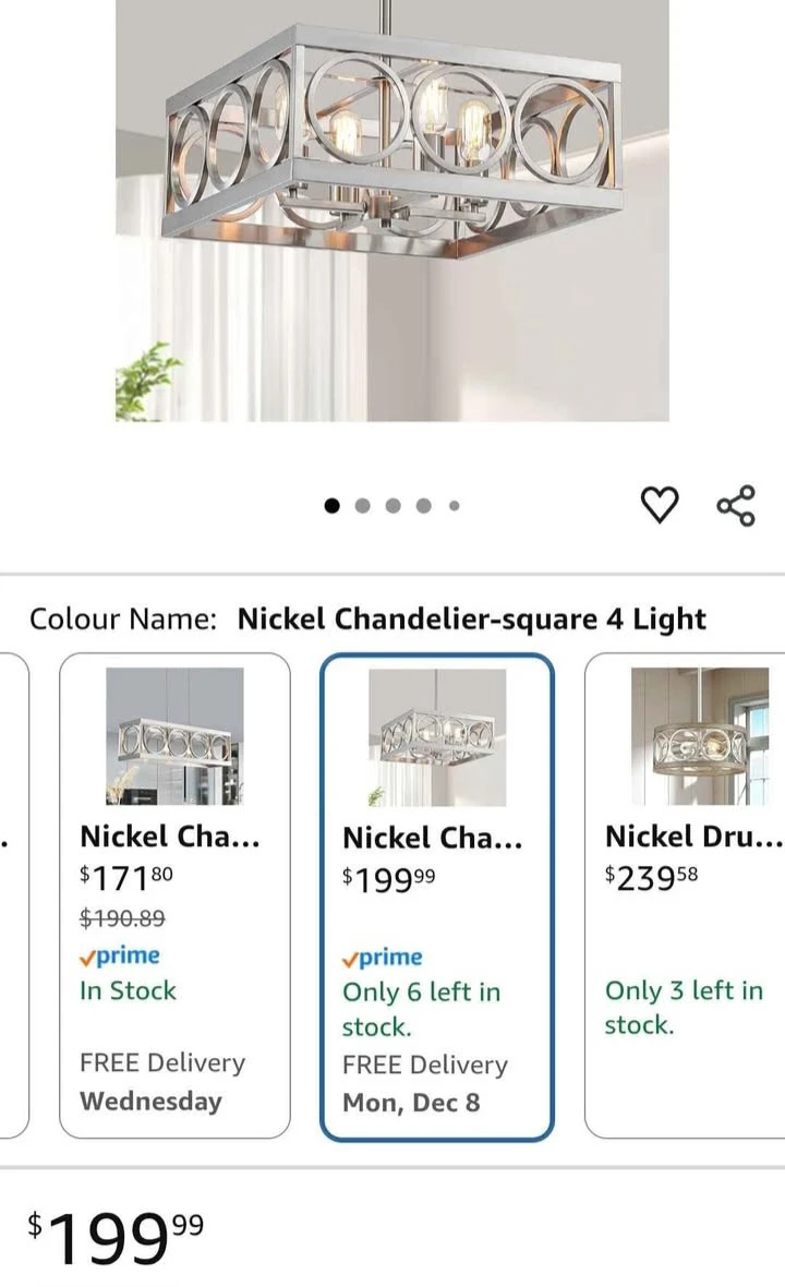 Brushed nickel ceiling light (New in box) - photo 2