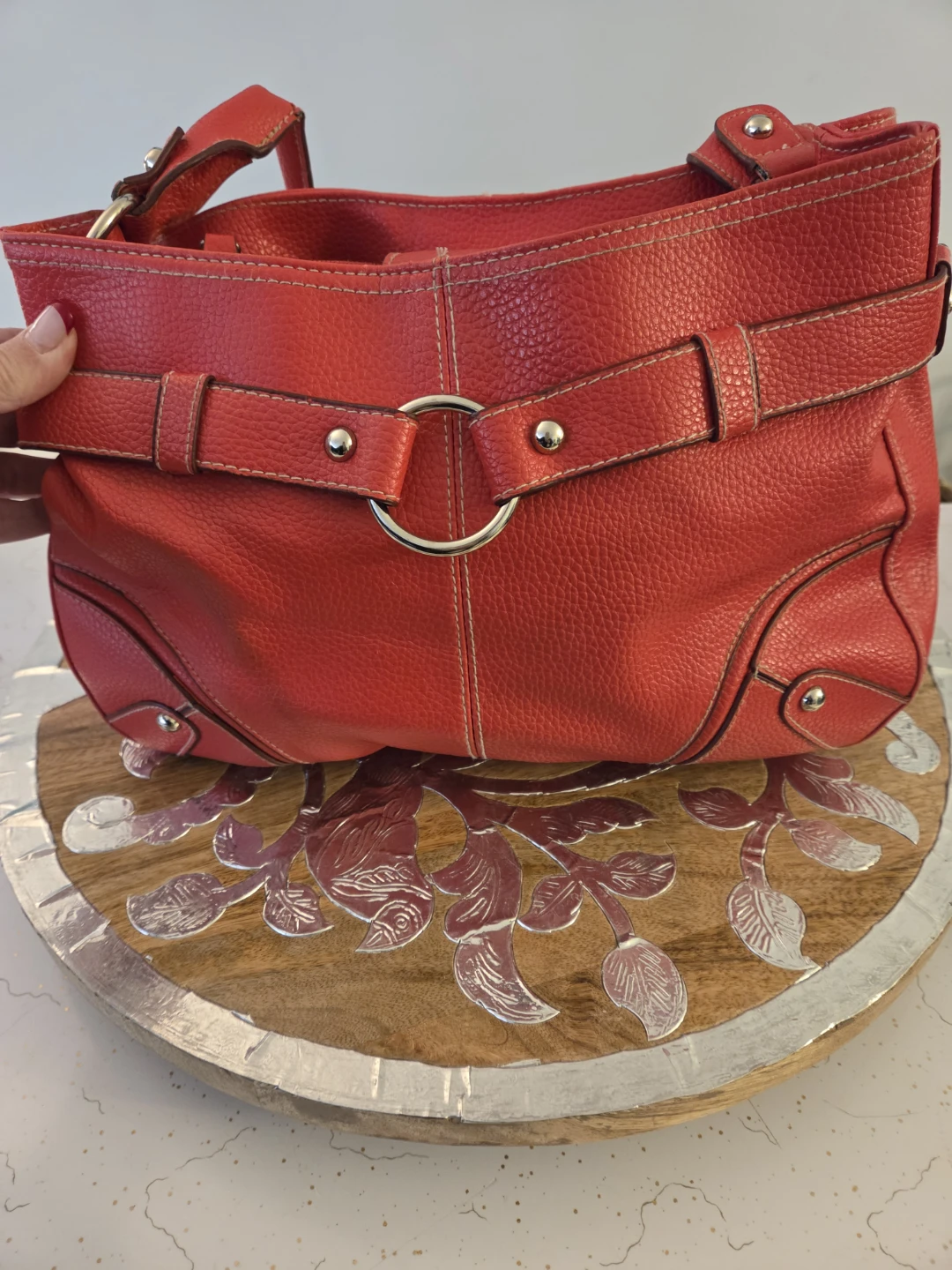 CLEO Red Satchel Handbag - photo 3