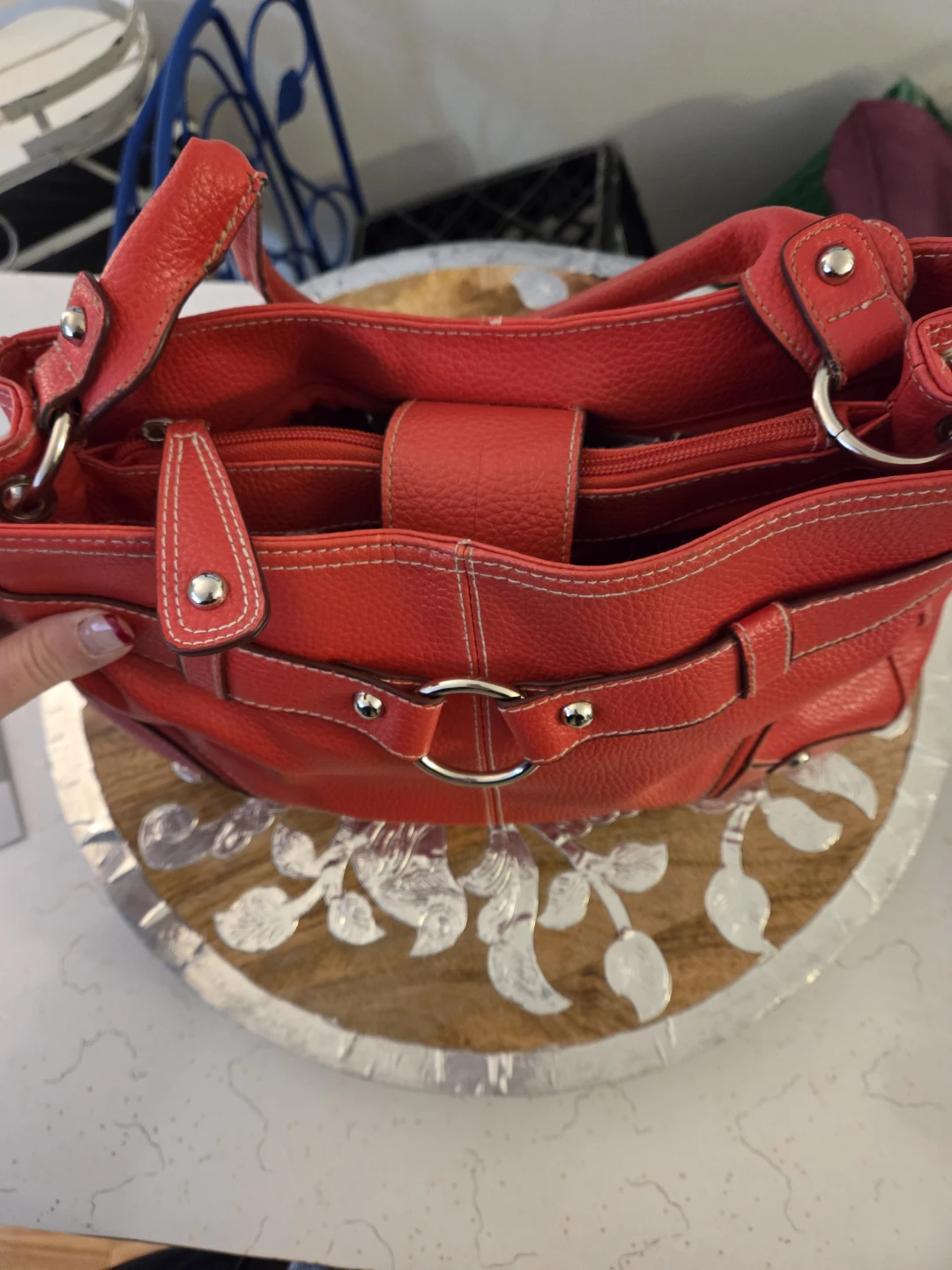 CLEO Red Satchel Handbag - photo 4