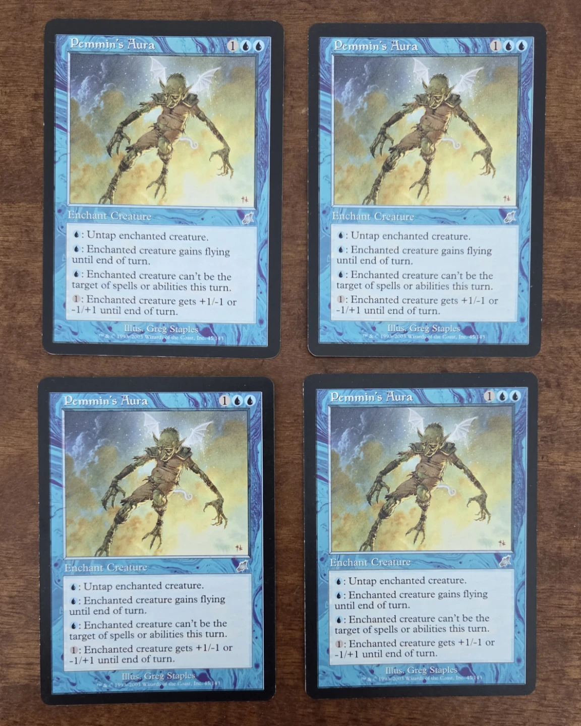 Pemmin's Aura x4 Magic the Gathering Trading Card