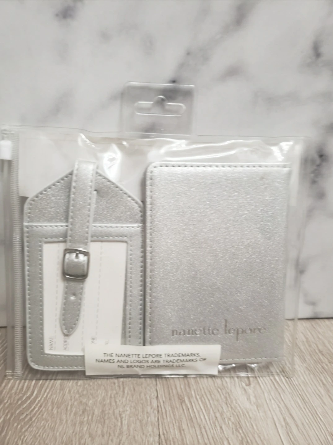 Silver Luggage Tag & Passport Cover Travel Set - photo 3