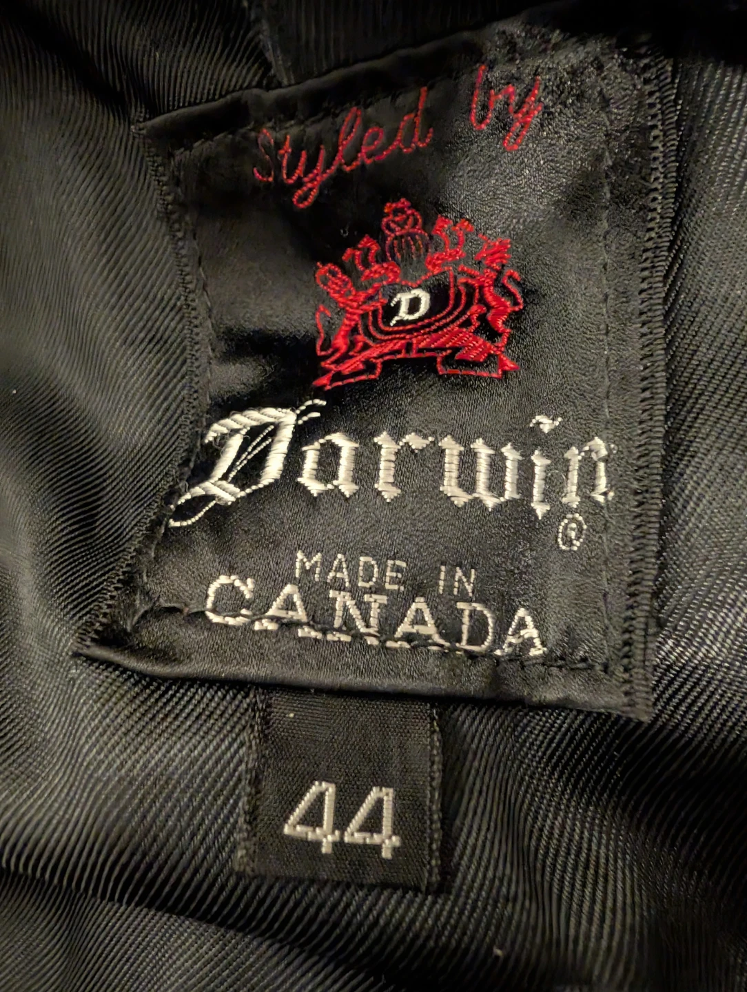 Darwin Black Leather Jacket Size 44 Made in Canada. No flaws - photo 4