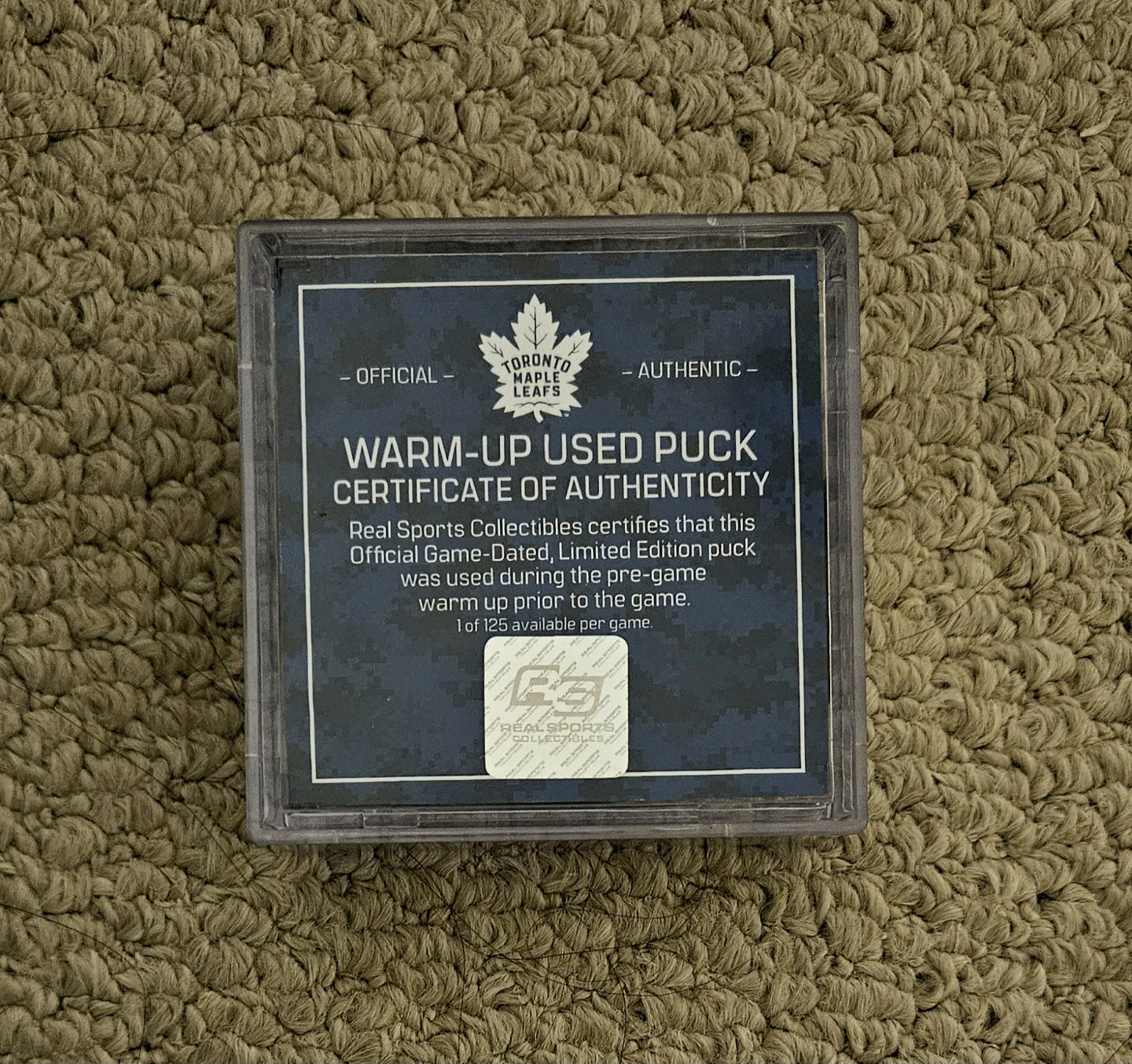 Gamed Used Toronto Maple Leafs Official Warm-Up Puck - photo 4