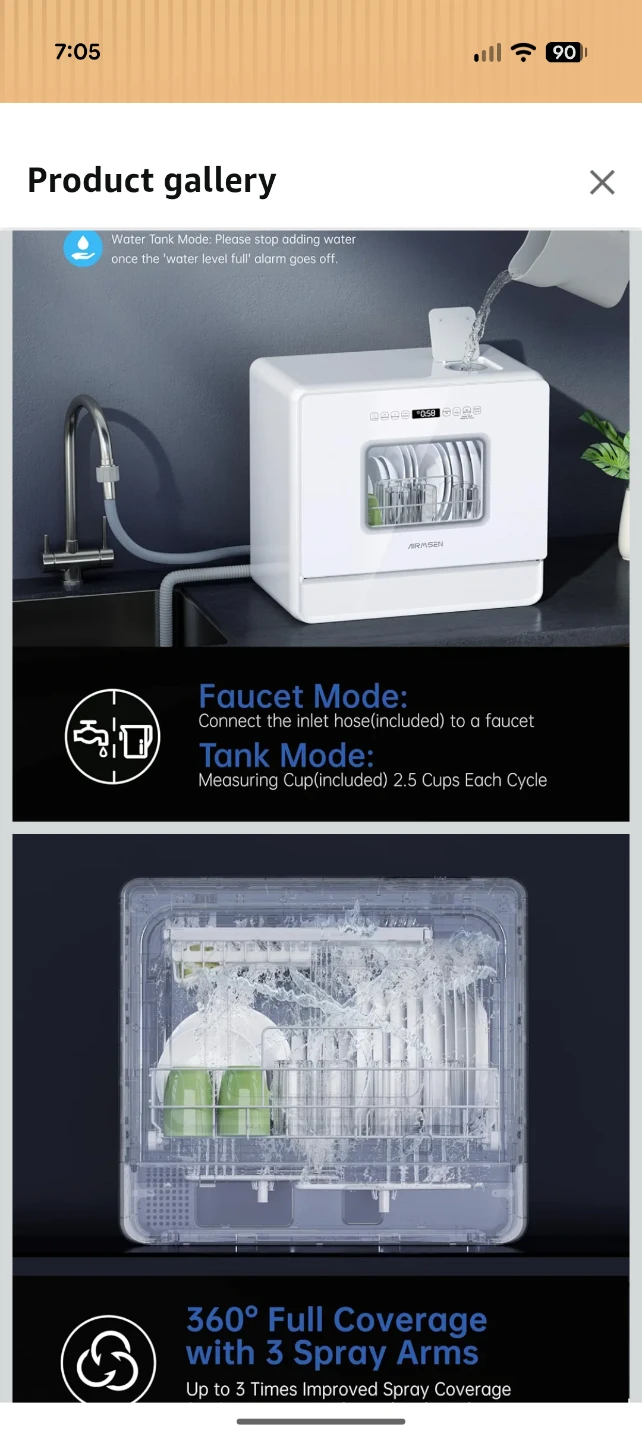 AIRMSEN Portable Countertop Dishwasher - photo 2