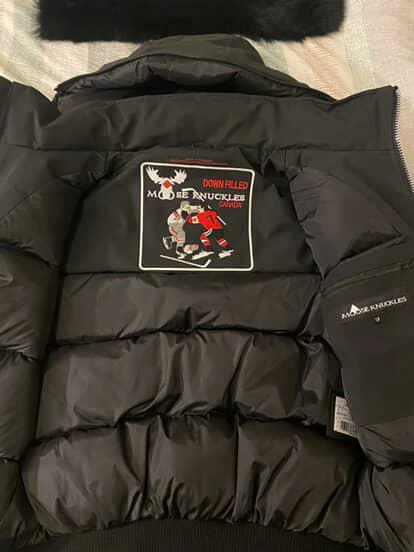 Moose Knuckles Down Filled Bomber Jacket - Black - Size S/P - photo 2