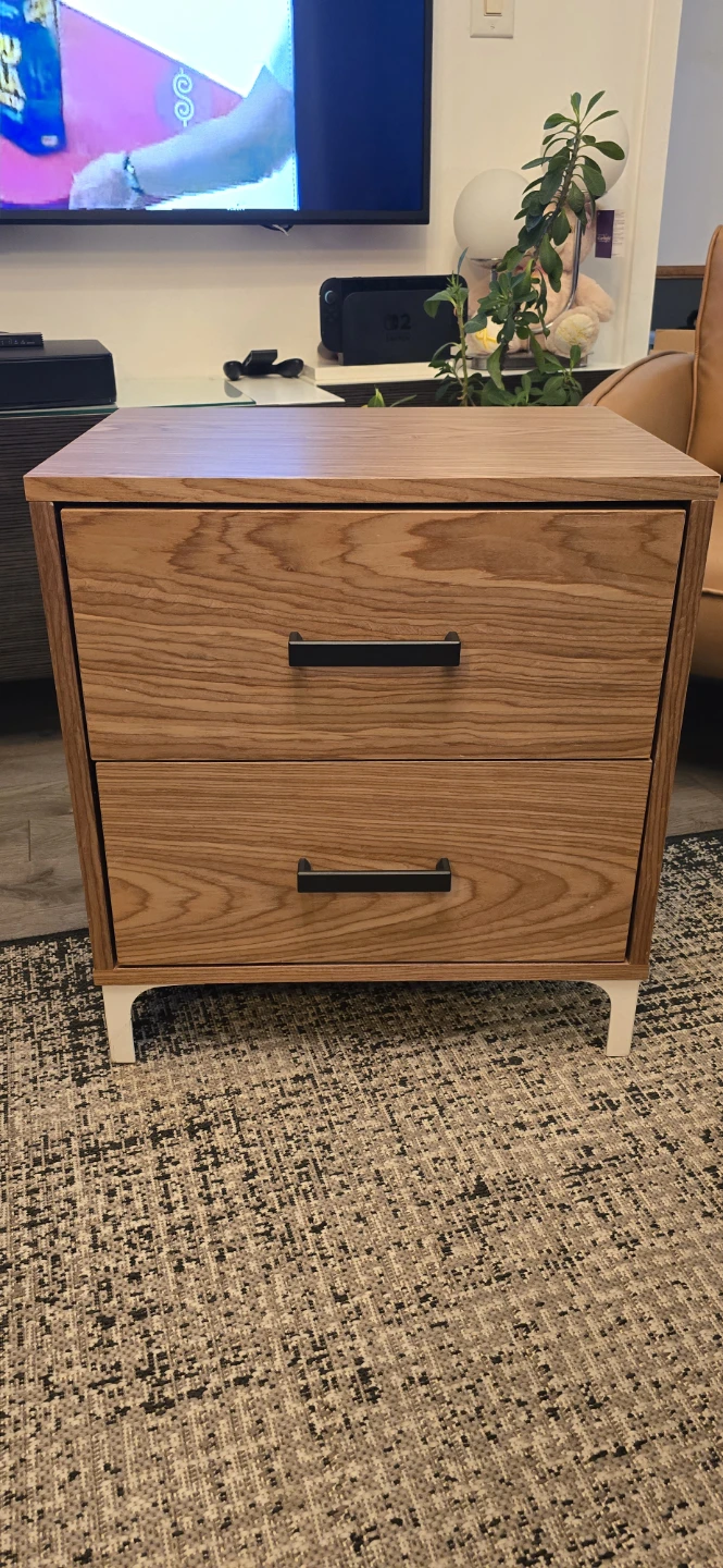 Two-Drawer Solid Wood Nightstand
