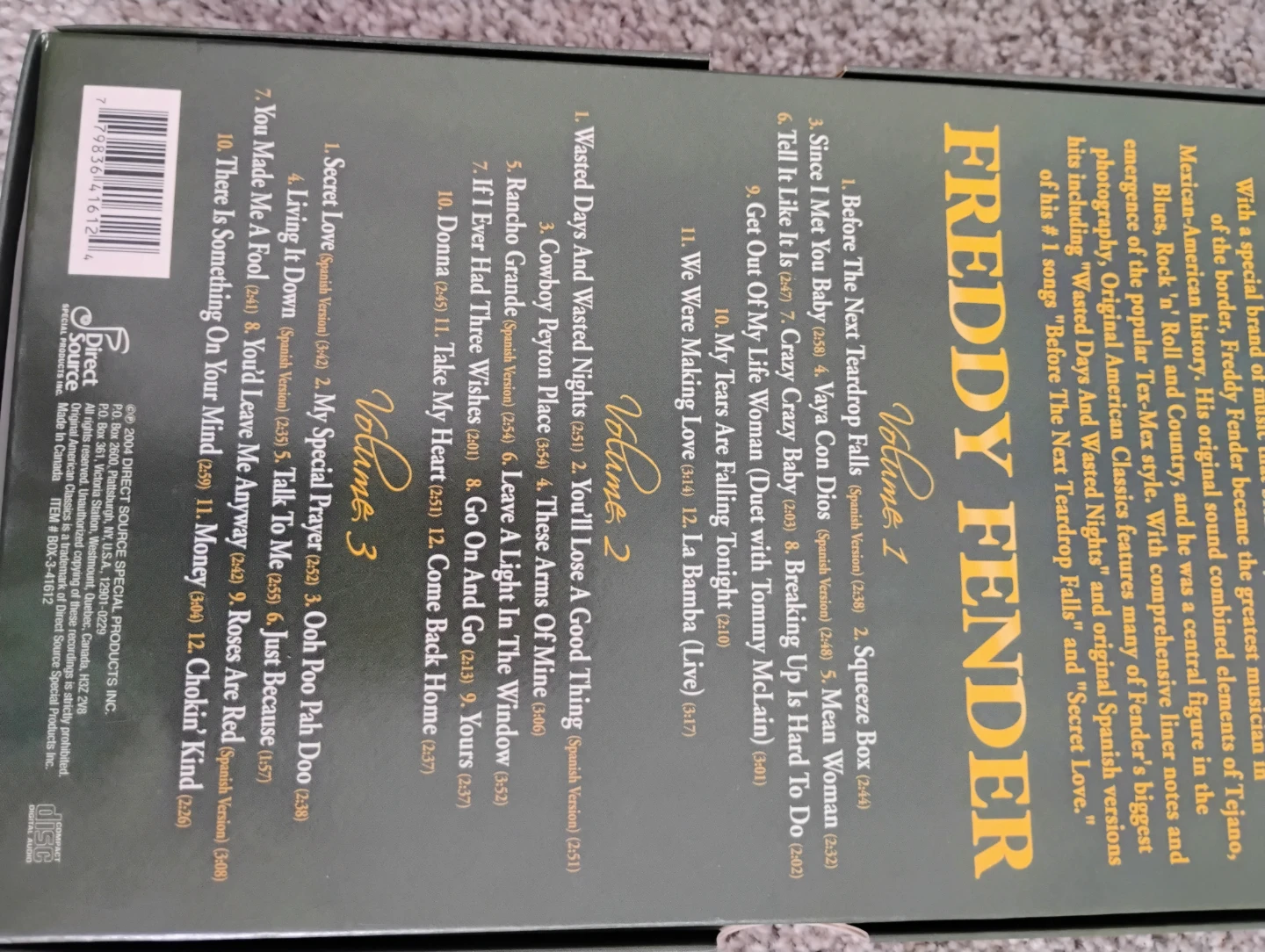 Freddy Fender Original American Classics 3 CD Box Set - photo 5