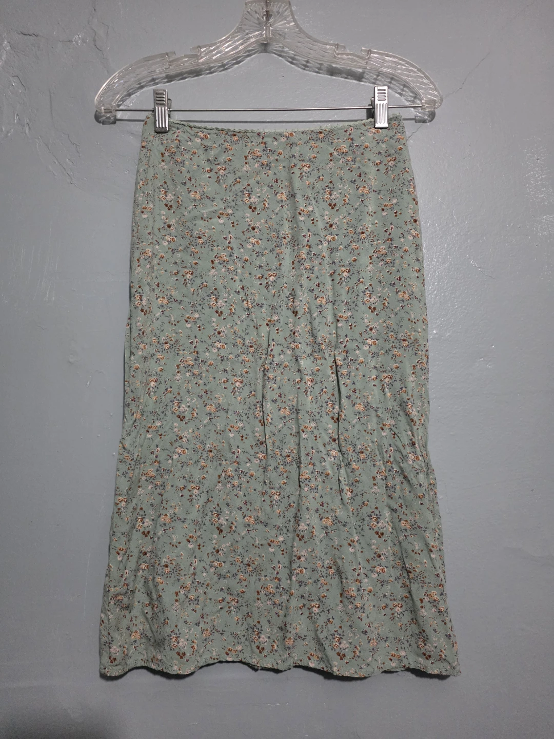 Brandy Melville Floral Midi Skirt - Teal