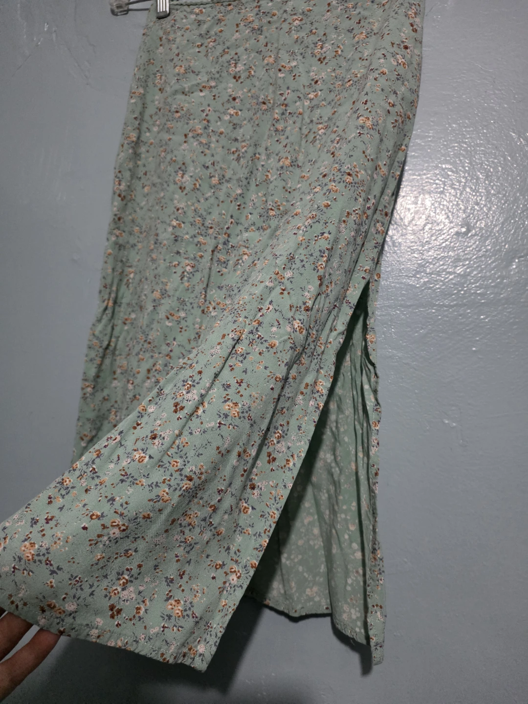 Brandy Melville Floral Midi Skirt - Teal - photo 2