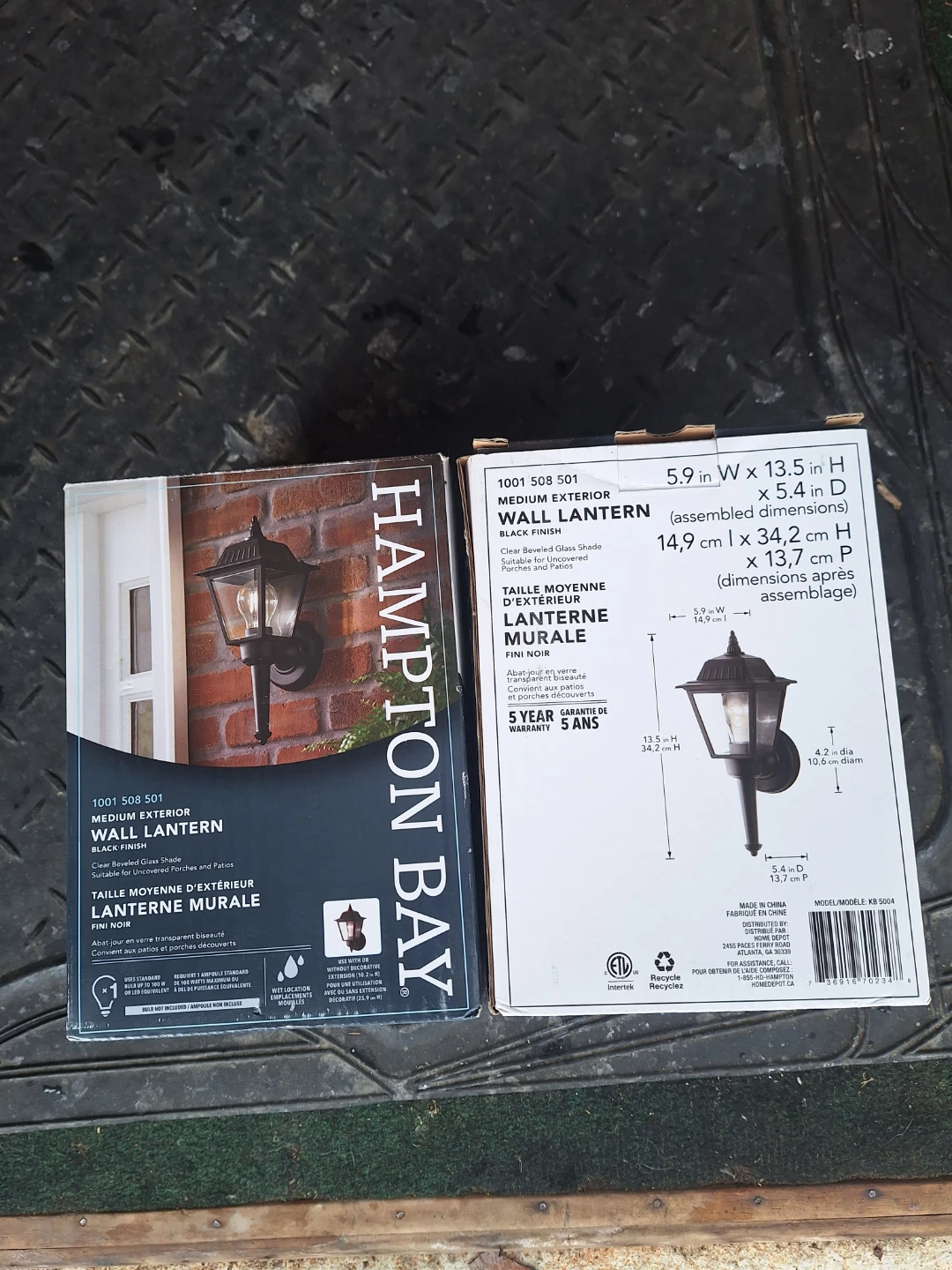 Hampton Bay Medium Exterior Wall Lantern Black Finish - photo 2