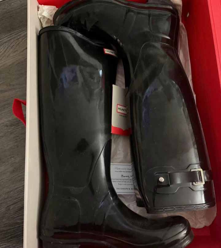 Hunter Black Gloss Tall Rain Boots - photo 2