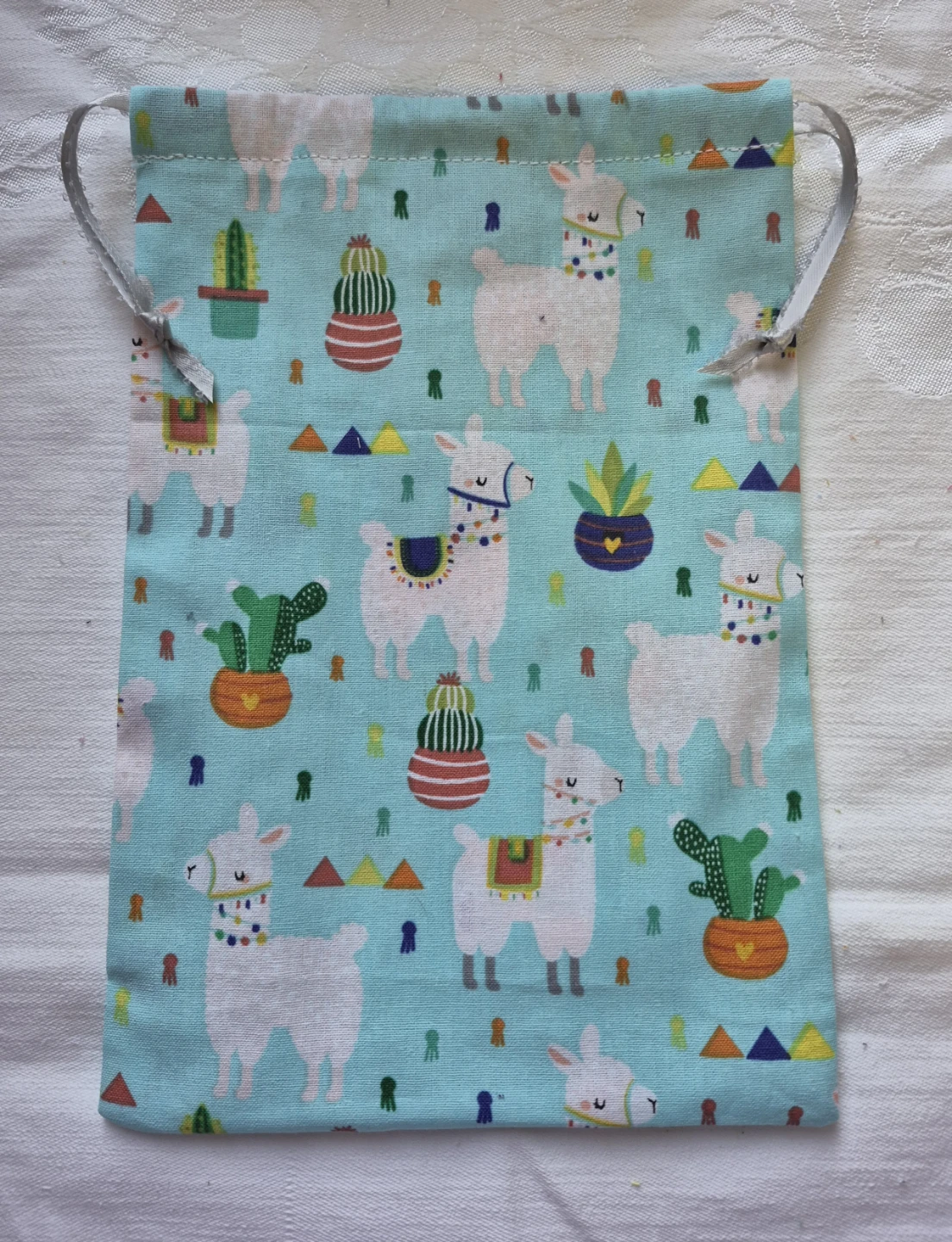 Memory game & Llama Drawstring Pouch made in cotton - photo 3