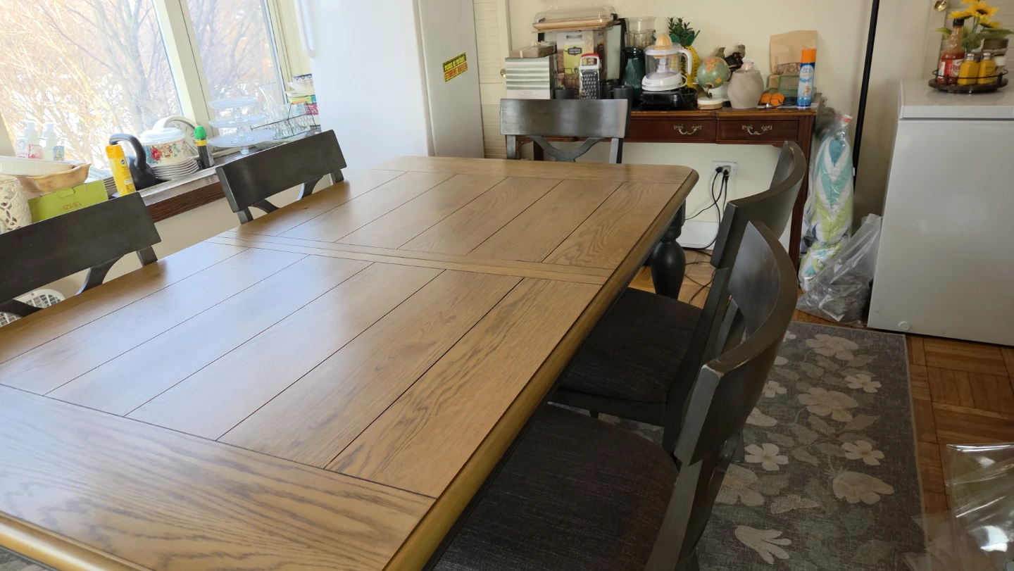 Wooden Dining Table and 6 Chairs Set